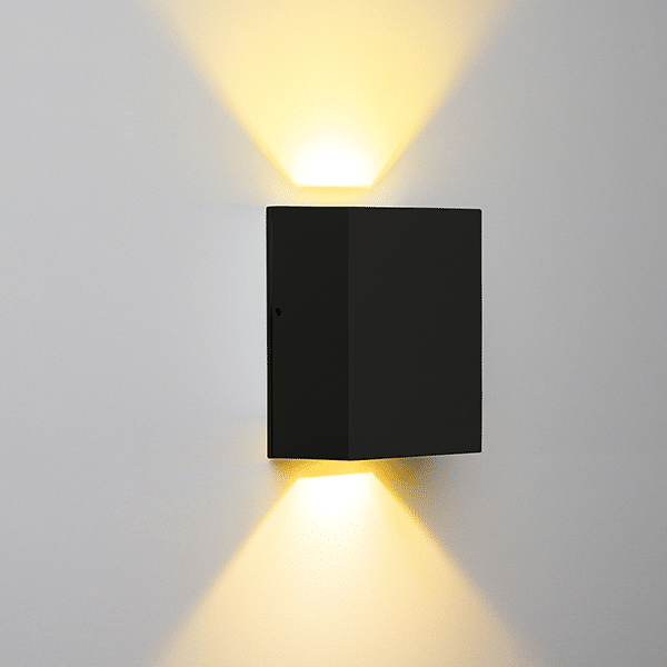 Luminária Arandela LED 5W Facho Duplo Ajustável Externo A prova d'agua IP66 Branco Quente 3000k - Preto
