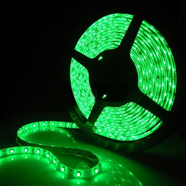 Fita LED 5050 Verde Siliconada Prova D'água 5 Metros + Fonte