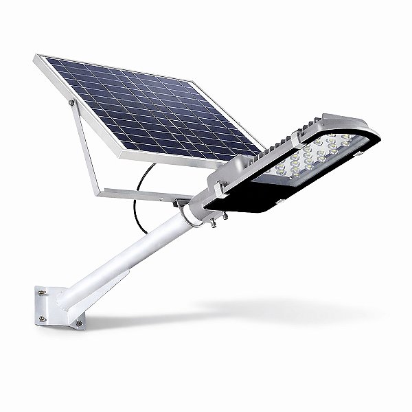 Luminária Publica De Poste solar 300W LED Com placa Voltaica Auto Recarregável Branco Frio 6000k