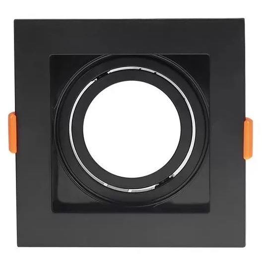 Kit 10 Spot Recuado Embutir Para MR16 Quadrado Preto