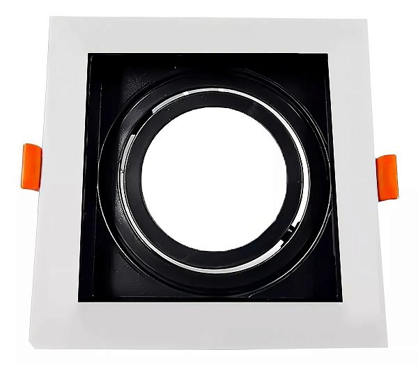 Kit 10 Spot Recuado Embutir Para MR16 Quadrado Preto e Branco