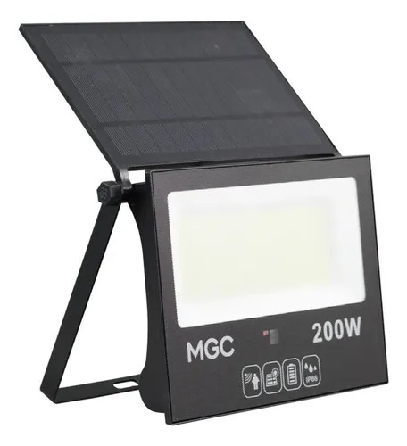 Refletor Solar LED 200W Placa Recarregável A Prova D'água Dobrável Ajustável Com Controle Branco Frio IP67