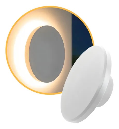 Arandela De Parede Redonda Eclipse 12w Externa Branco Quente 3000k - Branca