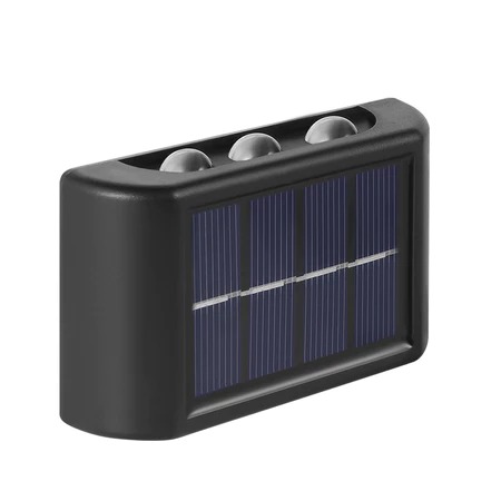 Luminária Arandela Solar De Parede 6Leds A prova d'agua IP66 Branco Quente 3000k - 6 fachos de luz