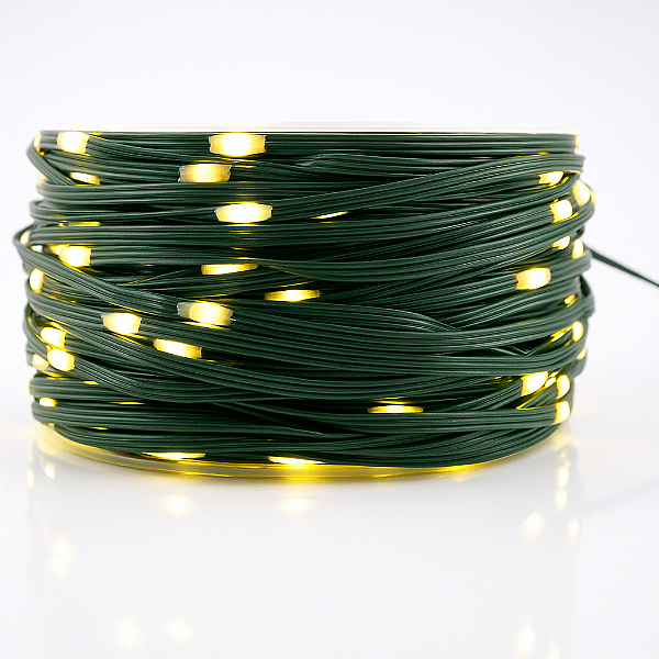DUPLICADO - Luz LED Fio Fada Natal Cordão Verde 50m 500leds IP44 Com Controle Branco Quente 3000k