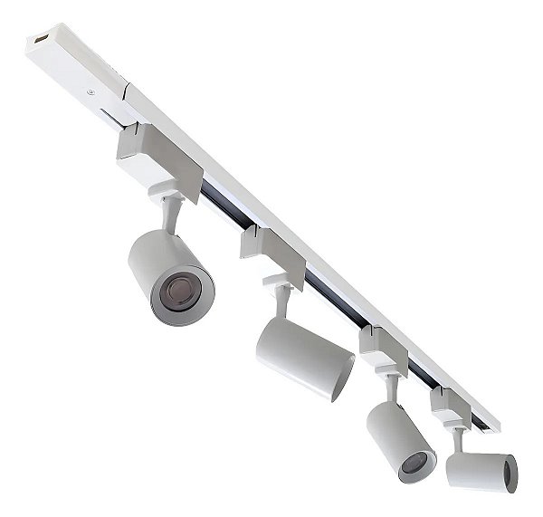 KIT4 Spot 10W LED Branco para Trilho Eletrificado Branco Frio 6000k + trilho 1,5 Metros