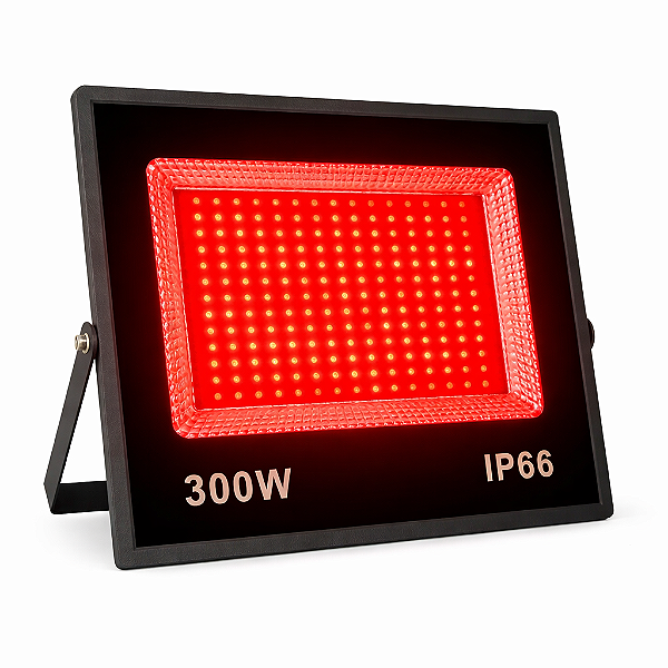 Refletor Holofote Led 300W Bivolt IP66 Prova D'água Vermelho