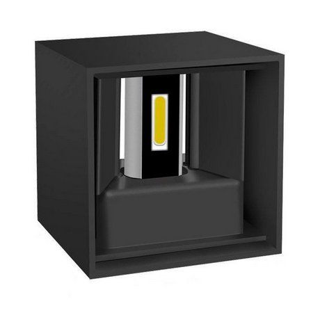 Luminária Arandela LED 6W A prova d'agua IP66 Branco Quente 3000k - Cubo Preta