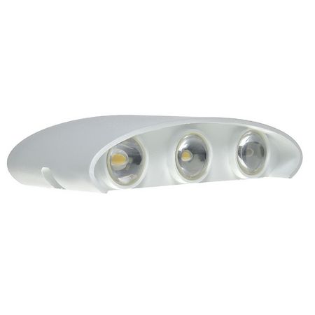 Luminária Arandela LED 6W A prova d'agua IP66 Branco Quente 3000k - Externa Branca - 6 fachos de luz