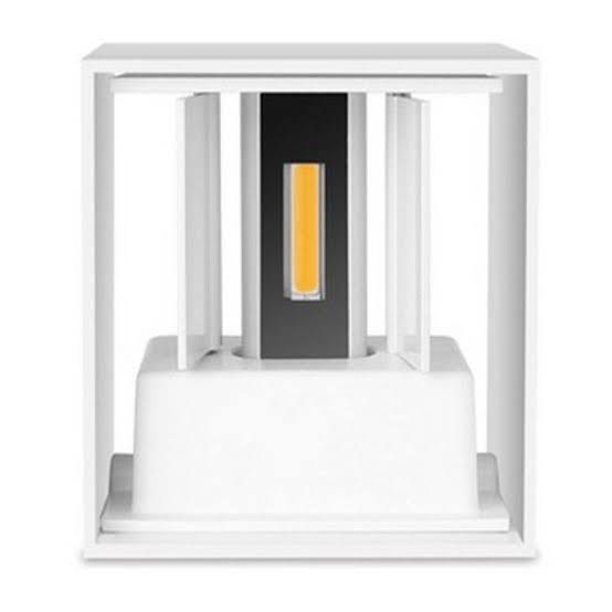 Luminária Arandela LED 6W Cubo 2 Fachos Ajustável A prova d'agua IP66 Branco Quente 3000k - Branco
