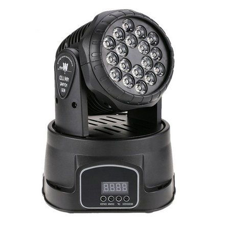 Mini Refletor Holofote LED Moving Head RGB 18 LEDS para Festa