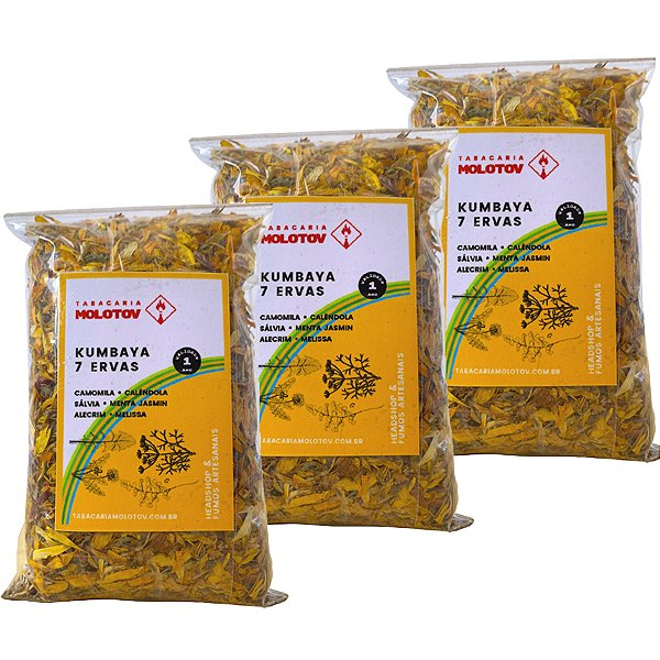 Kit com 3 Kumbaya 7 ervas 25g