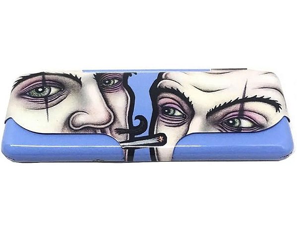 Case de Seda King Size Azul Lion Rolling Circus