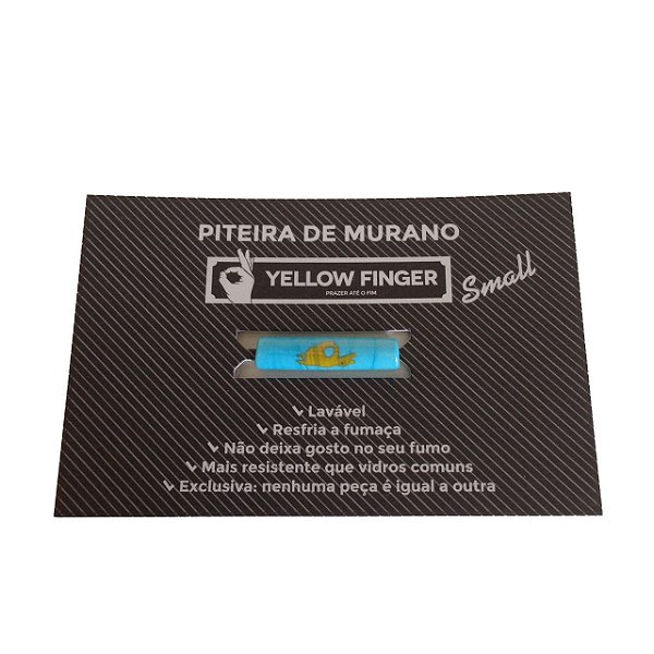 Piteira de Murano Small Azul Claro Yellow Finger
