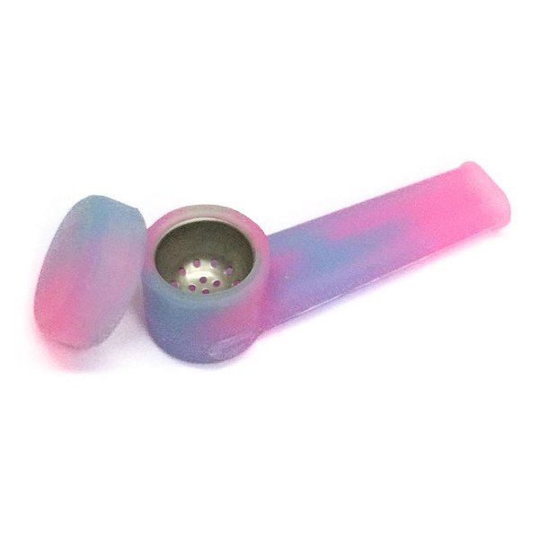 Pipe de Silicone com Tampa Rosa