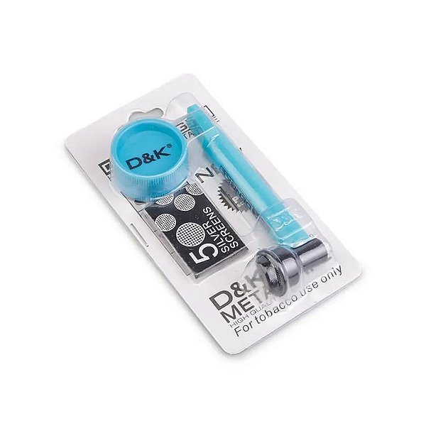 Kit com Pipe e Triturador de Acrílico Azul D&K