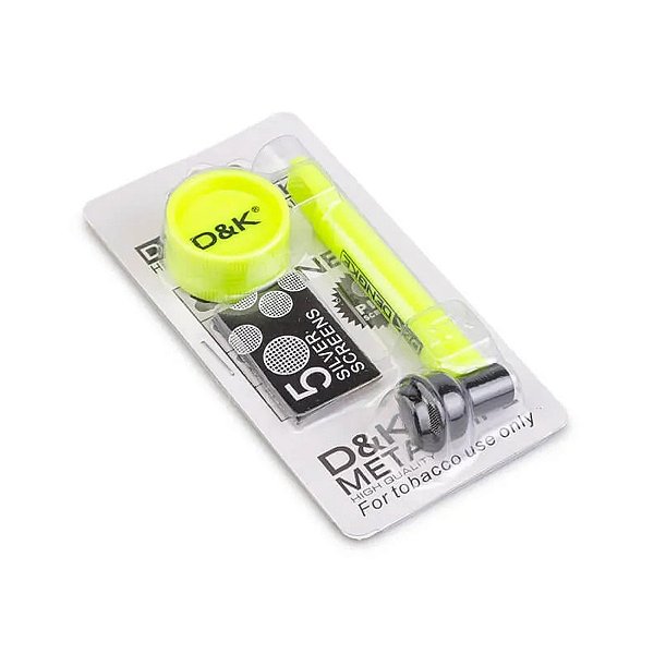 Kit com Pipe e Triturador de Acrílico Amarelo D&K