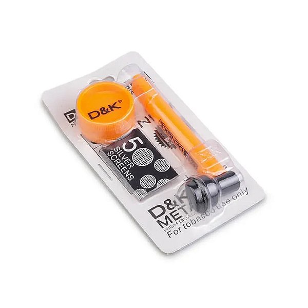 Kit com Pipe e Triturador de Acrílico Laranja D&K