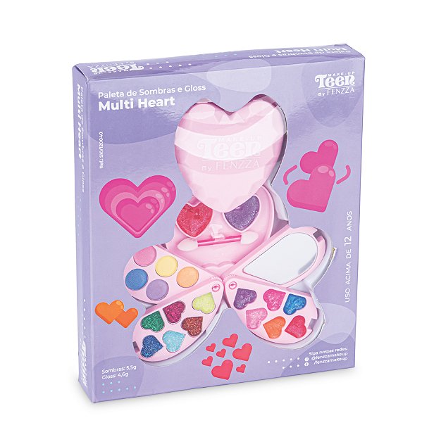 PALETA DE SOMBRAS E GLOSS TEEN BY FENZZA