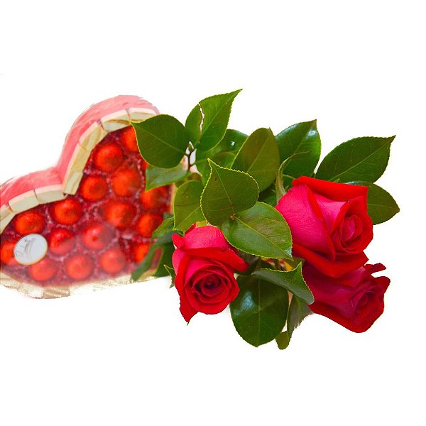 Trio De Rosas Com Coracao Blend Floricultura Flores Cestas E Presentes Especiais Whatsapp Delivery 11 9 6835 2782