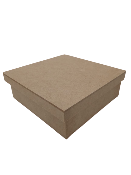 Caixa 15x15x5cm Quadrada Tampa de Sapato - MDF