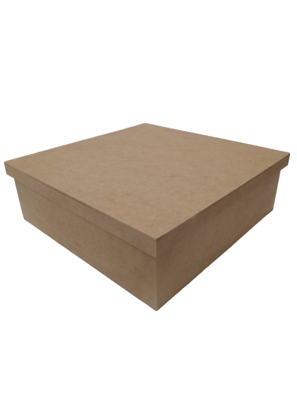 Caixa 25x25x8cm Quadrada Tampa de Sapato - MDF