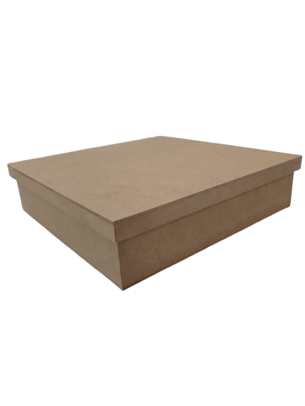 Caixa 25x25x6cm Quadrada Tampa de Sapato - MDF
