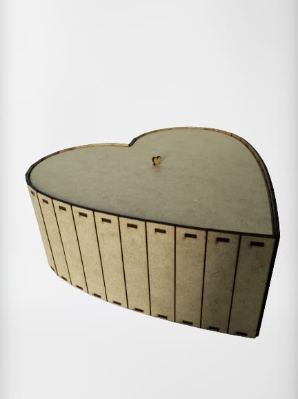 Caixa 30 x 30 x 12cm Coração Alta G - MDF