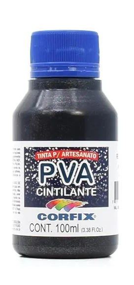 Tinta PVA Cintilante PRETO 100ml - 321