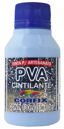 Tinta PVA Cintilante AZUL BEBÊ 100ml - 387