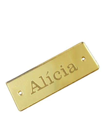 Kit 30 Etiquetas em acrílico com gravação - 4x1,5cm