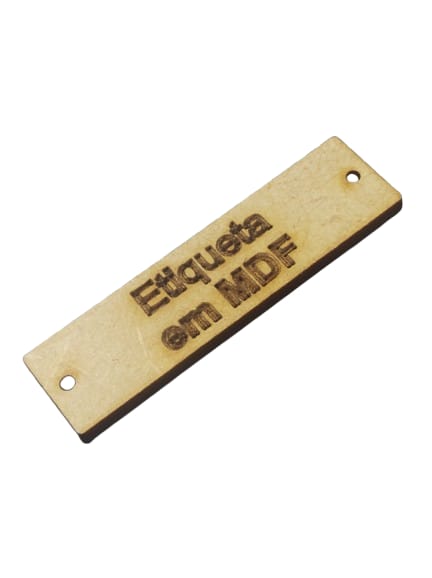 Kit 50 Etiquetas em MDF cru com gravação - 4x1,5cm