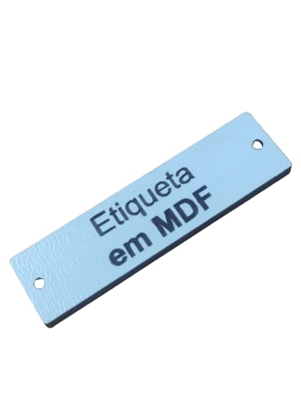 Kit 50 Etiquetas em MDF Branco com gravação - 4x1,5cm
