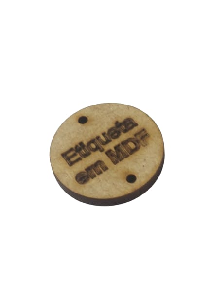 Kit 50 Etiquetas Redonda em MDF cru com gravação - 2cm