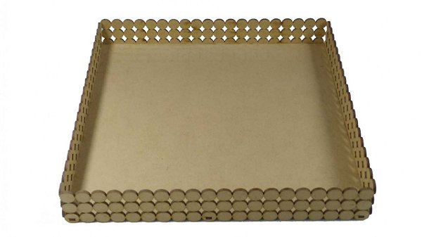 Bandeja Pérolas Quadrada 30x30x5cm Lisa - MDF a Laser