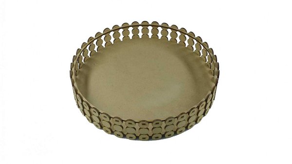 Bandeja Pérolas Redonda 25x25x4,5cm Lisa - MDF a Laser