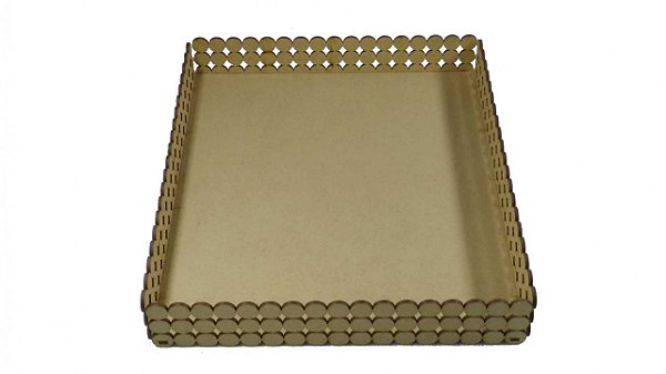 Bandeja Pérolas Retangular 25x30x5cm Lisa - MDF a Laser