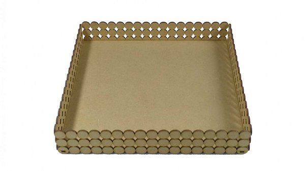 Bandeja Pérolas Quadrada 25x25x5cm Lisa - MDF a Laser