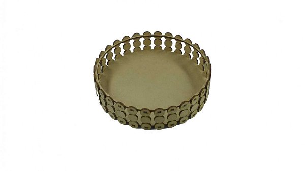 Bandeja Pérolas Redonda 18x18x4,5cm Lisa - MDF a Laser