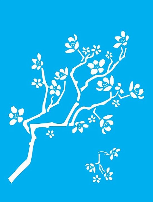 Wall Stencil para Pintura 32 x 42cm - OPA1418 - CEREJEIRA - OPA