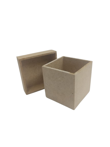 Caixa 5x5x5cm Quadrada Tampa de Sapato - MDF