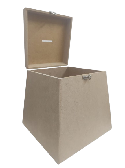 Urna 26 x 26x 26 com fecho e dobradiça - MDF 6mm