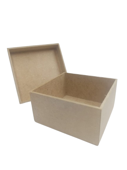 Caixa 10x10x5cm Quadrada Tampa de Sapato - MDF