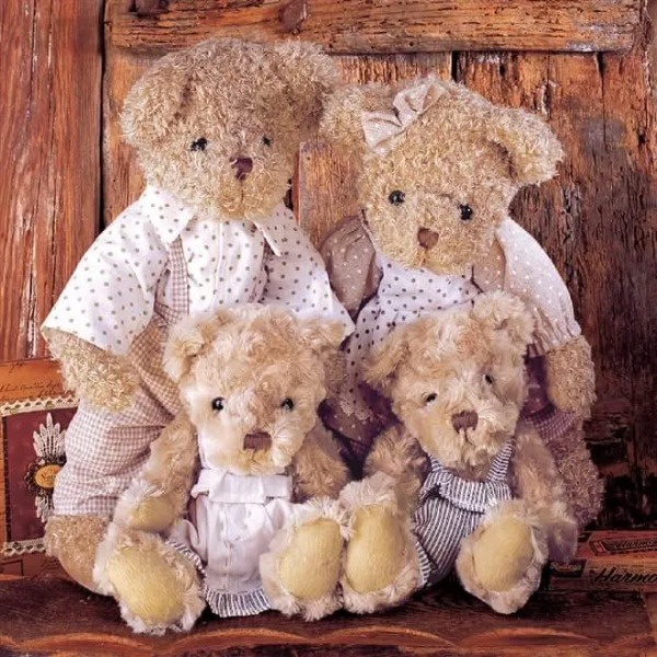 Guardanapo Decoupagem Family Teddybear 13308750 - 02UN