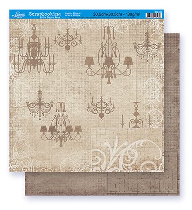 Papel para Scrapbook Dupla Face - Lustres e Listras - SD-0253