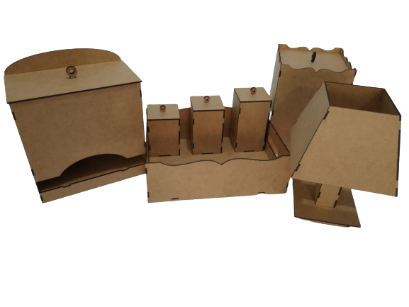 Kit Bebê Higiene em MDF - 7 Peças