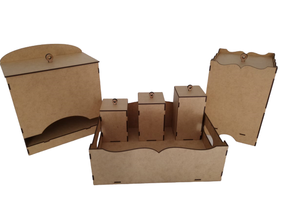 Kit Bebê Higiene em MDF - 6 Peças