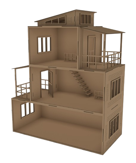 Casinha Moderna de Bonecas - Sem Móveis