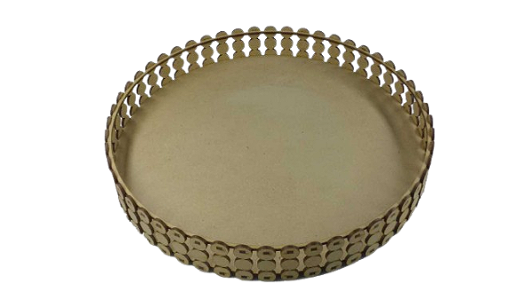 Bandeja Pérolas Redonda 30x30x4,5cm Lisa - MDF a Laser