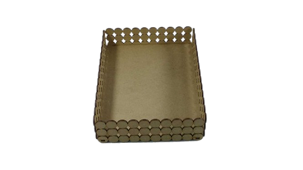 Bandeja Pérolas Retangular 15x20x5cm Lisa - MDF a Laser